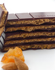 Tablette Fourrée Noir 75 % "Praliné à l'ancienne" Amande et Orange Confite