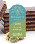 Tablette Fourrée  Lait  45 % "Praliné à l'ancienne" Pistache