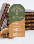 Tablette Fourrée  Noir 75 % "Praliné à l'ancienne" Amandes intense