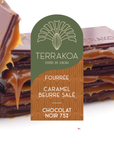 Tablette Fourrée Noir 75 % "Praliné à l'ancienne" Caramel Beurre Salé