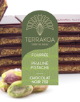Tablette Fourrée  Noir 75 % "Praliné à l'ancienne" Pistache